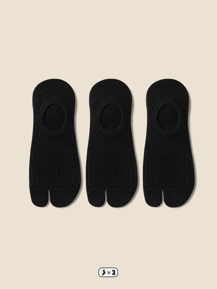 Dcxecsx | Women’s Invisible Boat Socks with Shallow Mouth Split Toe Design, Silicone Non-Slip Heel and Pure Cotton Thin Summer Construction